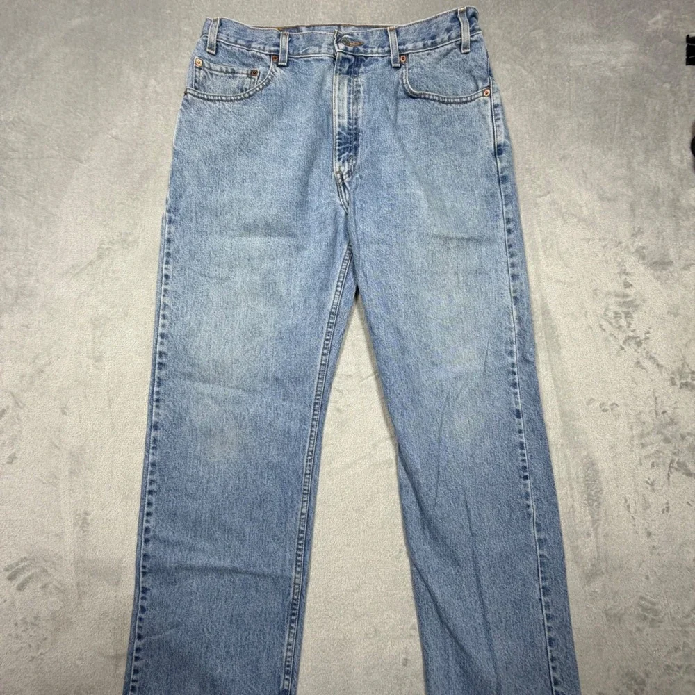 Vintage‎ Levis 505 Regular Fit Straight Leg Jeans 34x30 Light Wash Blue Cotton